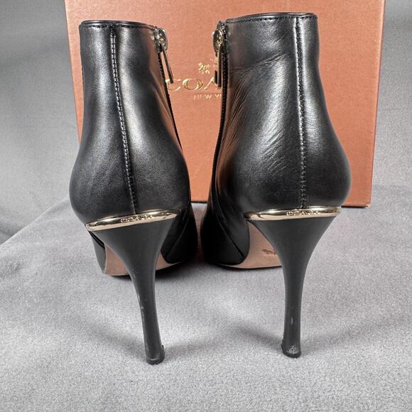 Coach Nila Dress Nappa Boots Womens Size 6.5 Black Leather Ankle Bootie Q6266 - Picture 6 of 12